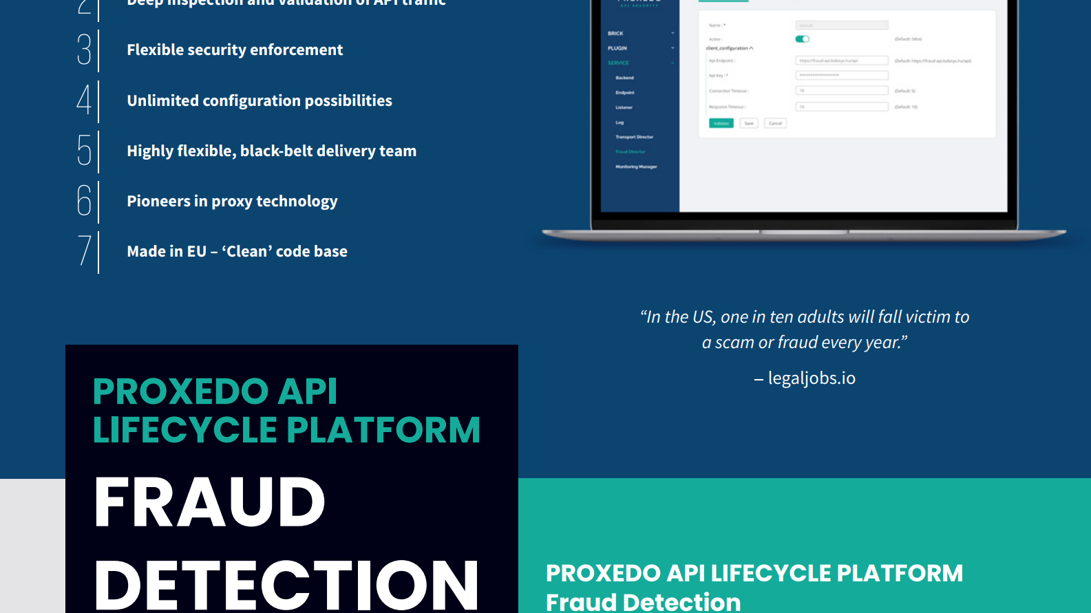 Proxedo API Lifecycle Platform - Fraud Detection flyer